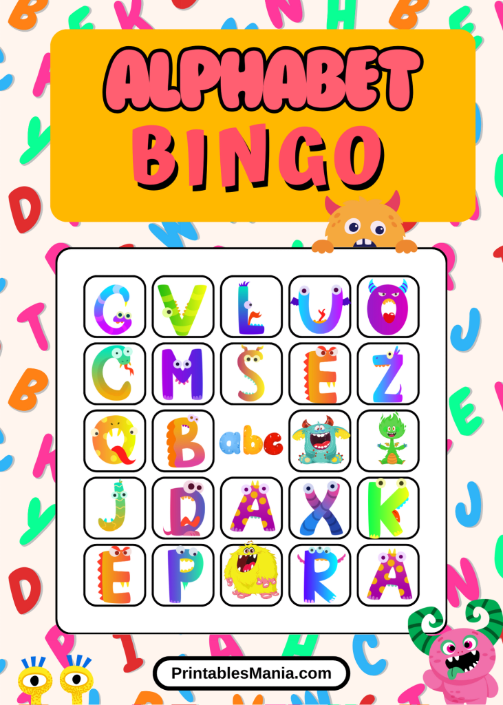 Child Holding a Completed Alphabet Bingo Card