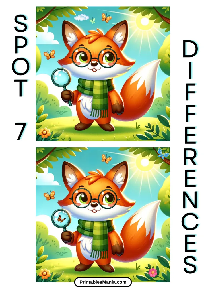 Free Spot The Difference Activity Sheets