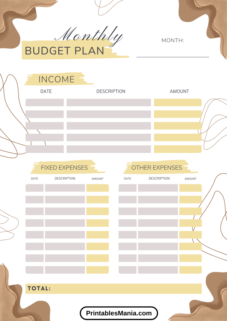 Detailed Monthly Expense Tracker Form Ready to Print