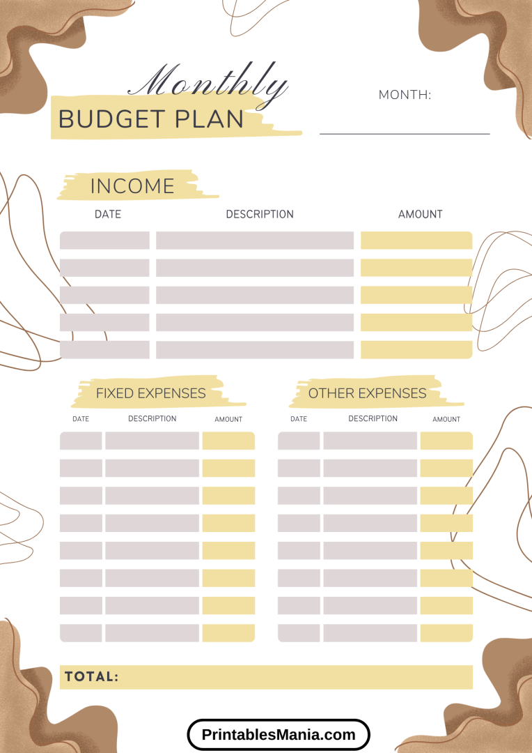 Monthly Budget Planner Printable Printables Mania Monthly Budget Planner Printable Printables Mania