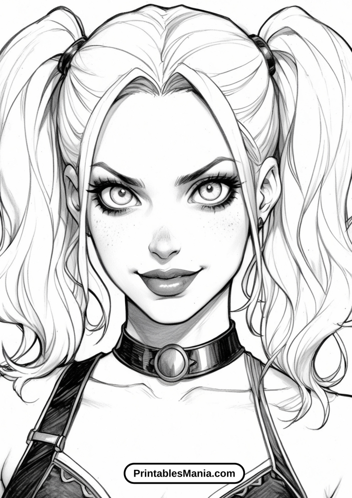 Printable Harley Quinn illustrations