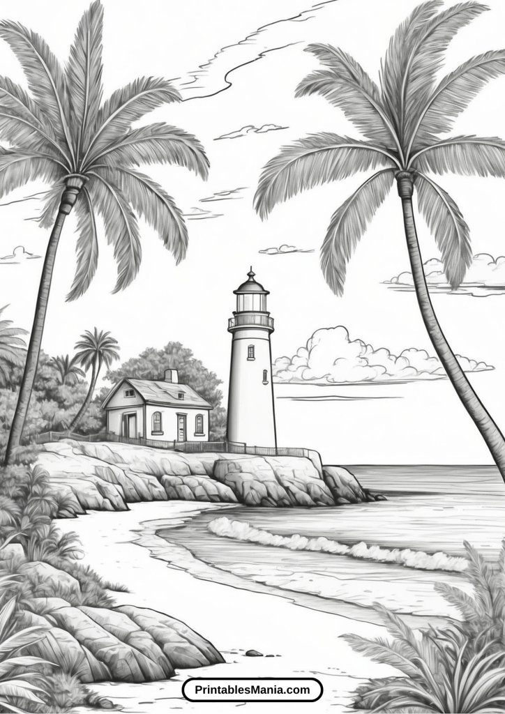 Palm Tree Coloring Page Printable