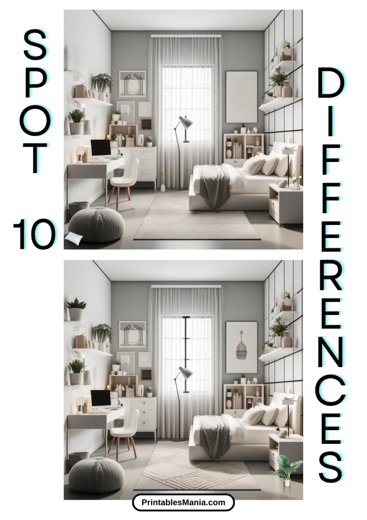 Spot The Difference Printable For Adult Relaxation