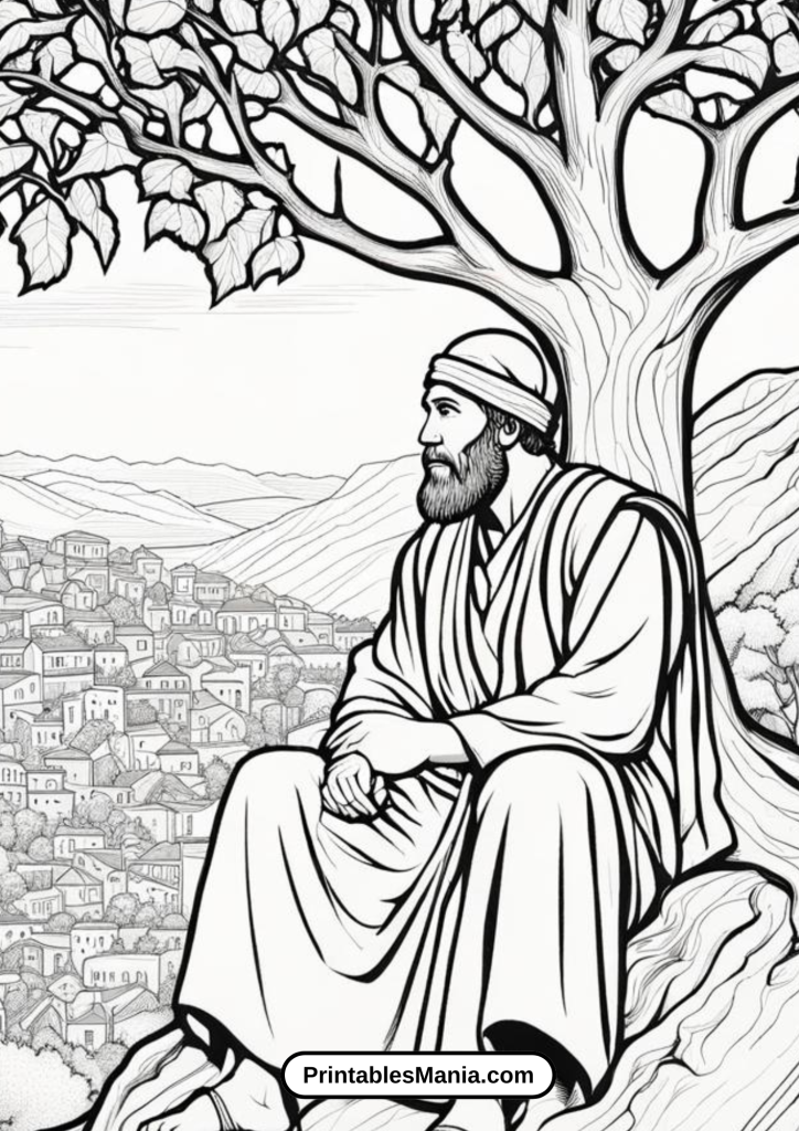 Biblical Figure Zacchaeus in Tree