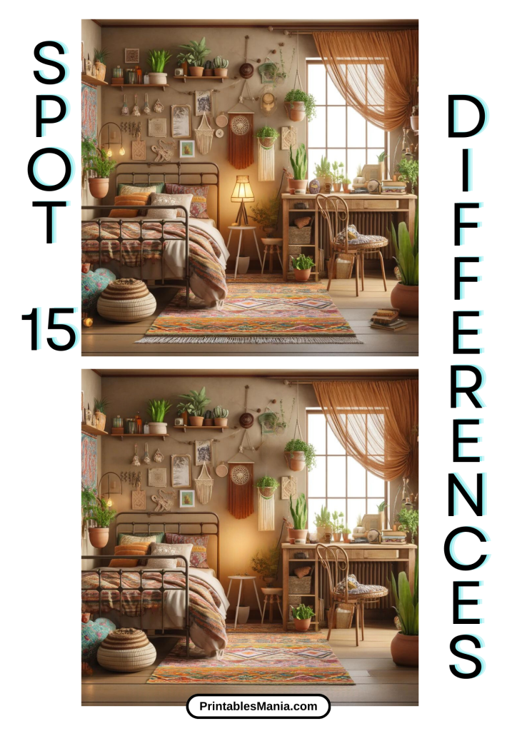 Printable Spot The Difference With Intricate Details For Adults