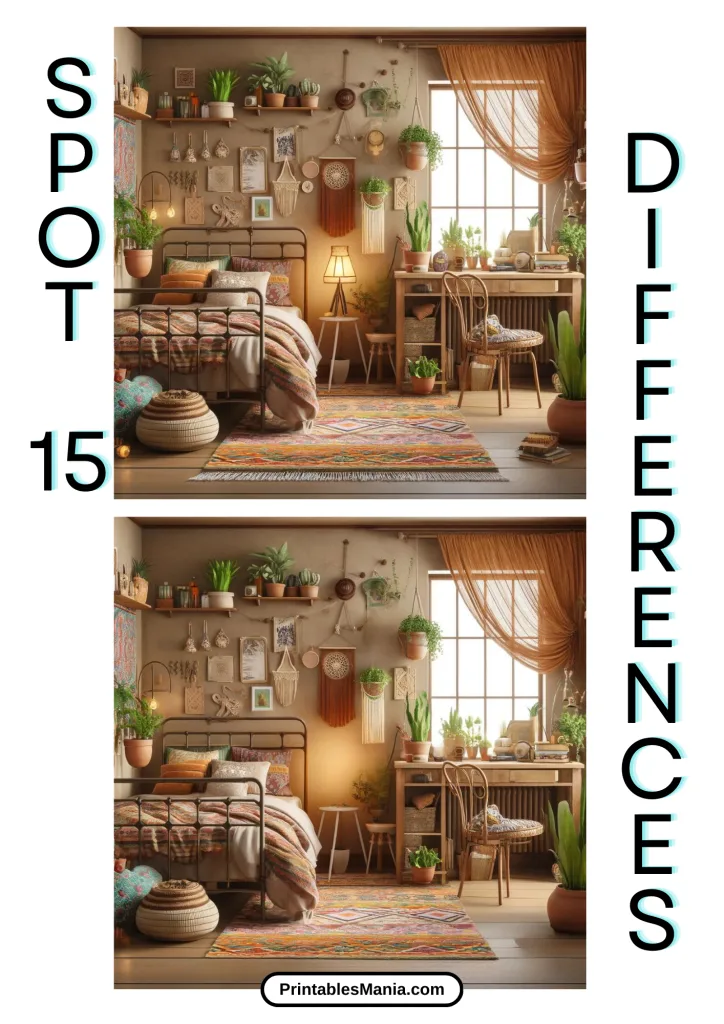 Printable Spot The Difference With Intricate Details For Adults