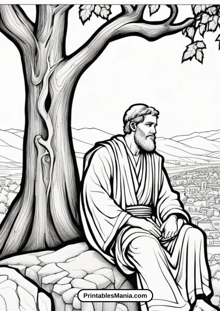 Zacchaeus Looking for Jesus from a Tree