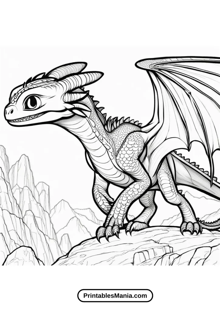 Toothless Exploring a Hidden Dragon Cave Coloring Sheet