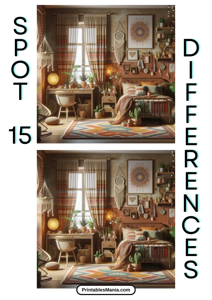 Difficult Spot The Difference Printable For Adults