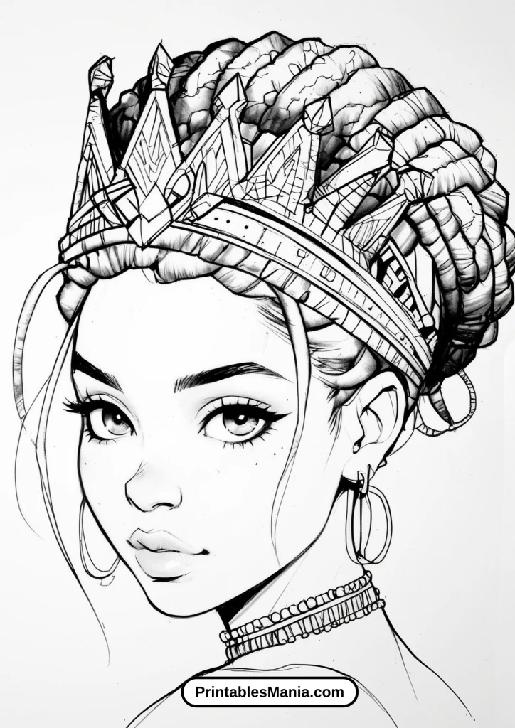 
Black girl Wearing a Regal Crown 