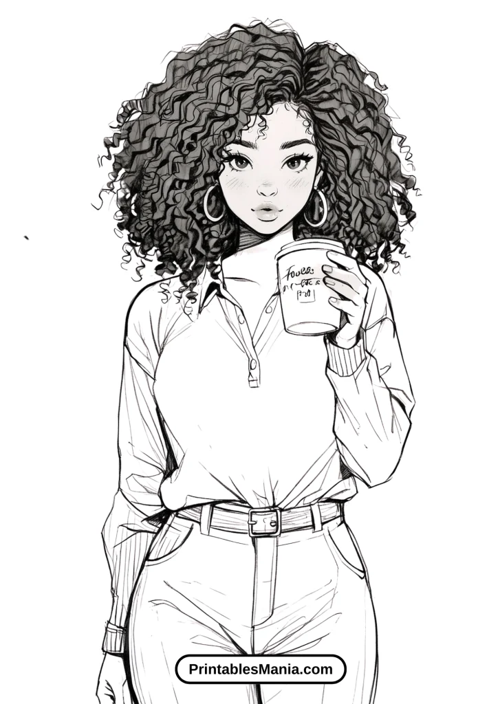 Black Girl Enjoying a Warm Coffee