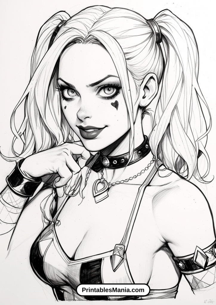 Fun Harley Quinn coloring pages