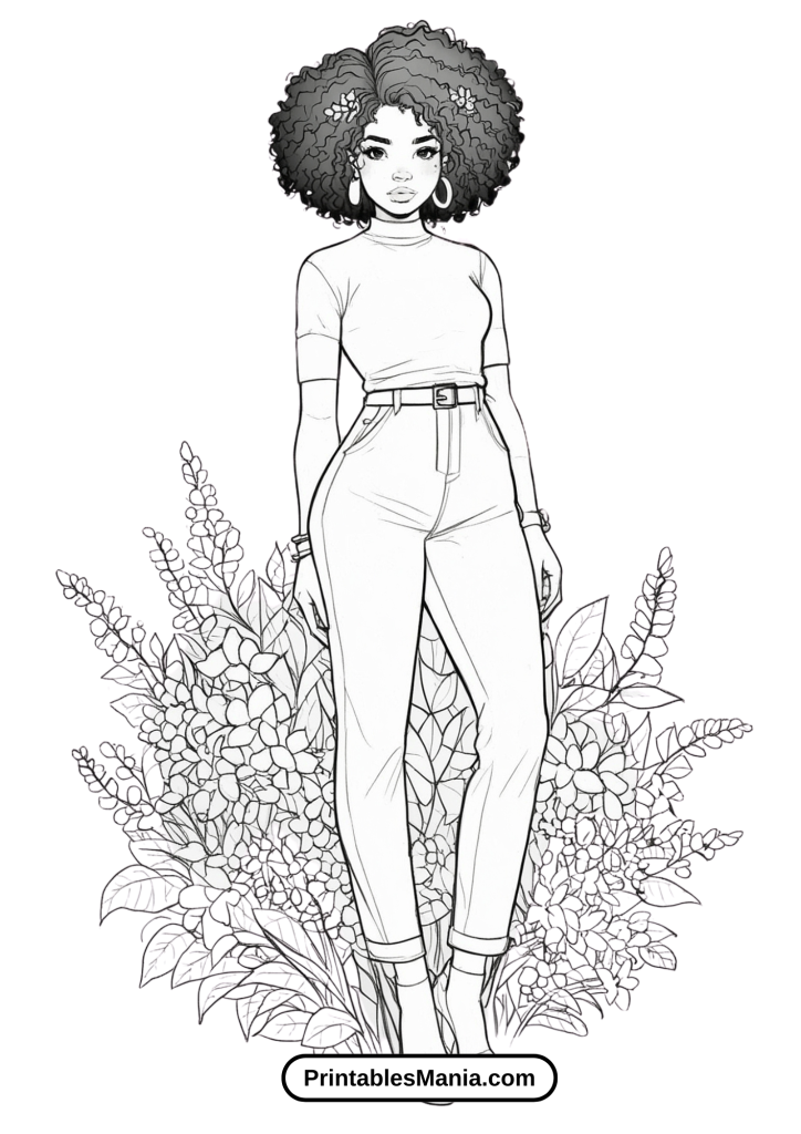 Black Girl and Wildflowers