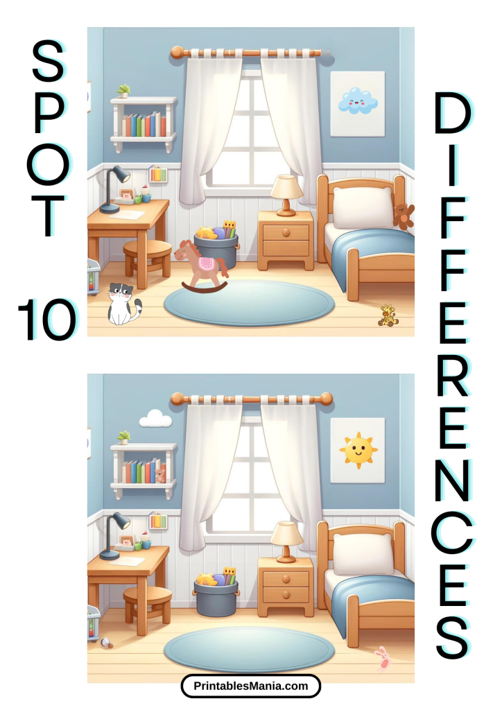 Detailed Spot The Difference Puzzles For Adults