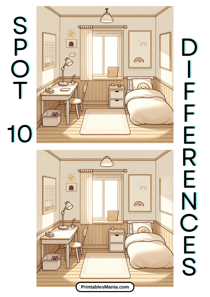 Challenging Spot The Difference Printable With Adult Themes