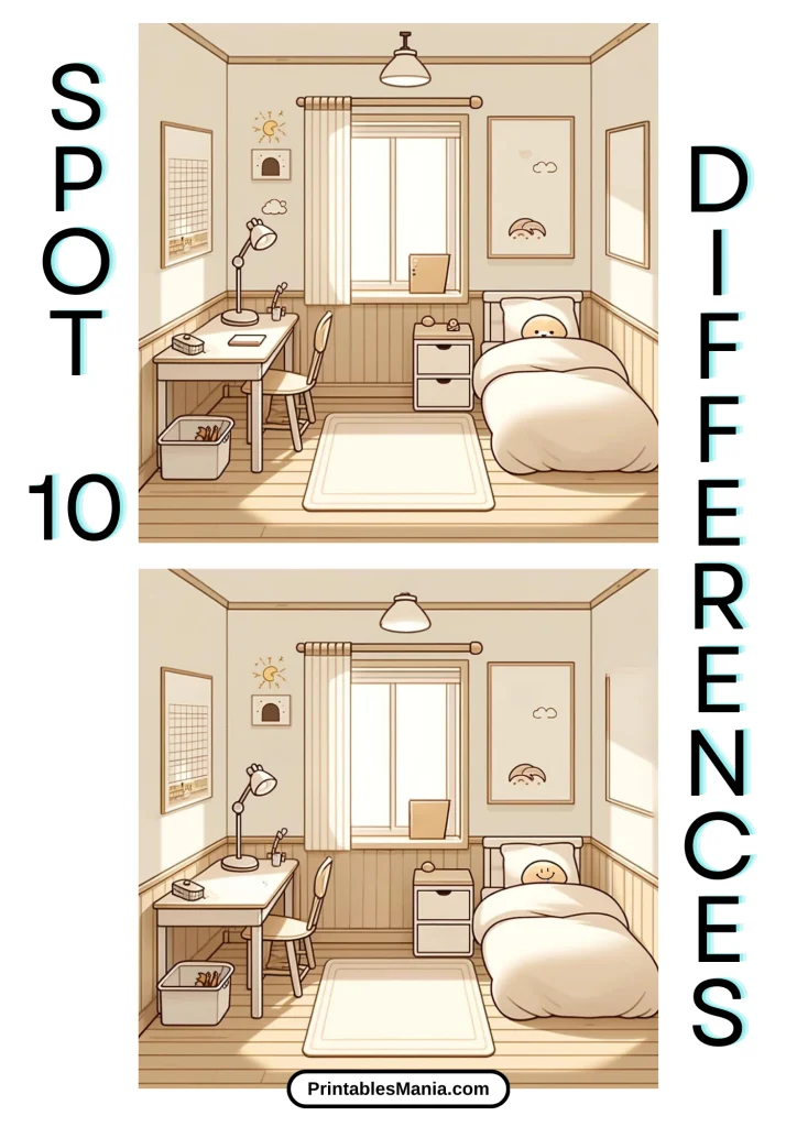 Challenging Spot The Difference Printable With Adult Themes