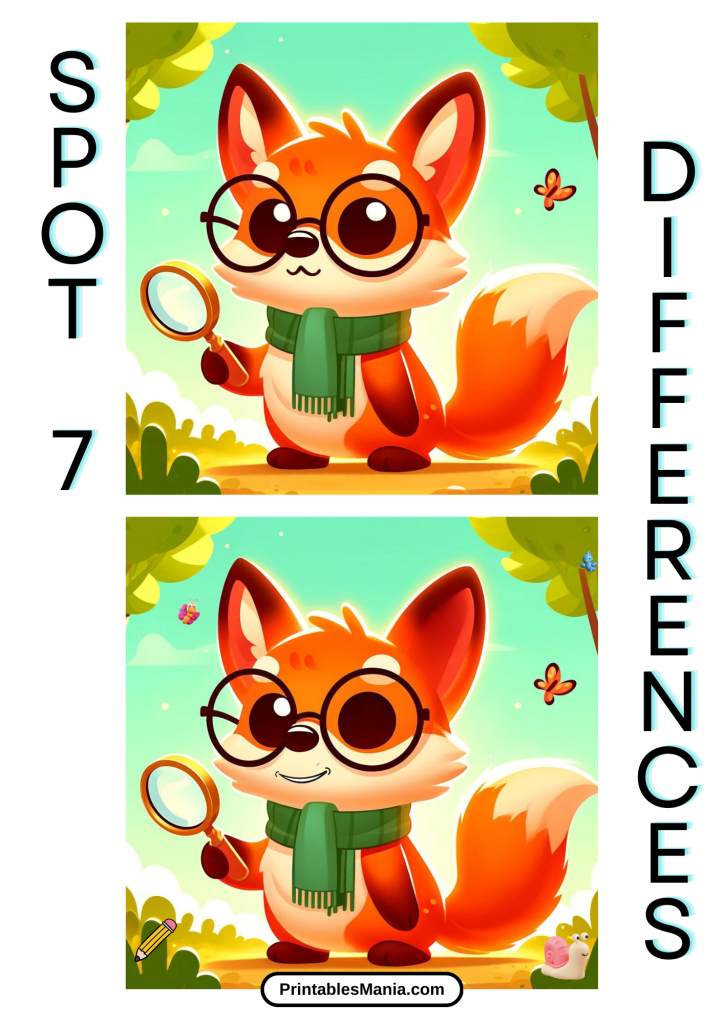 Printable Spot The Difference Game For Children