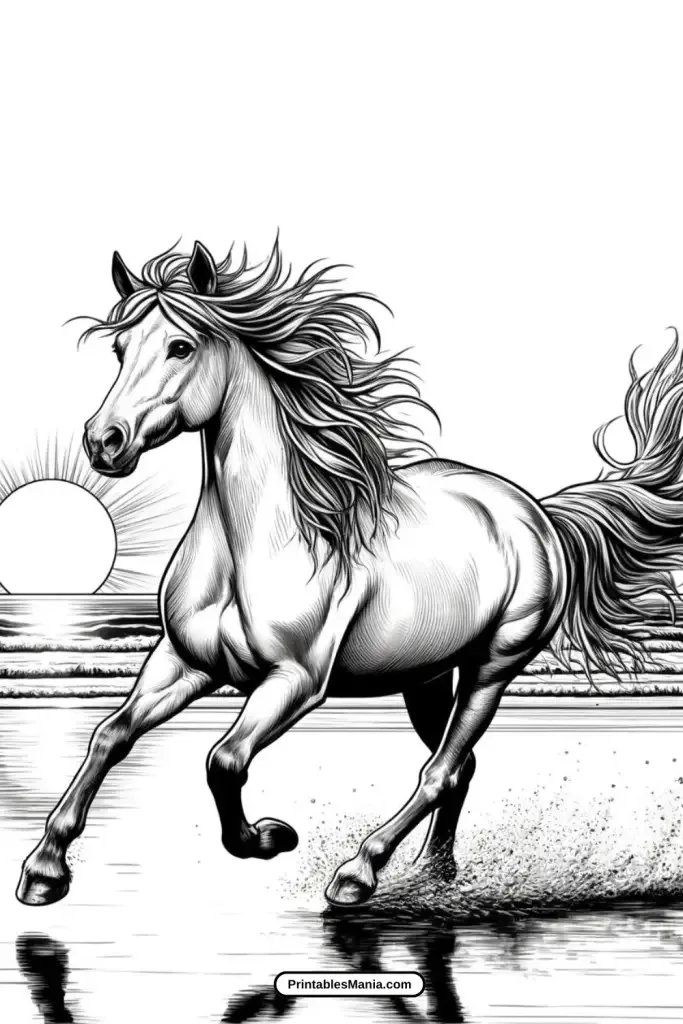 Free Printable Realistic Horse Coloring Sheets