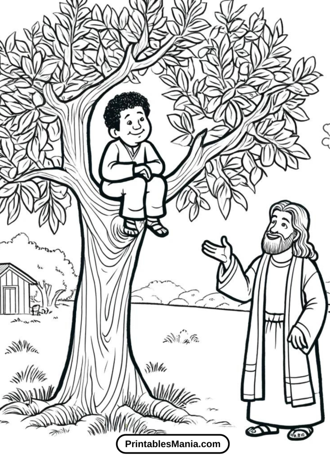 Zacchaeus Coloring Page Printables Mania