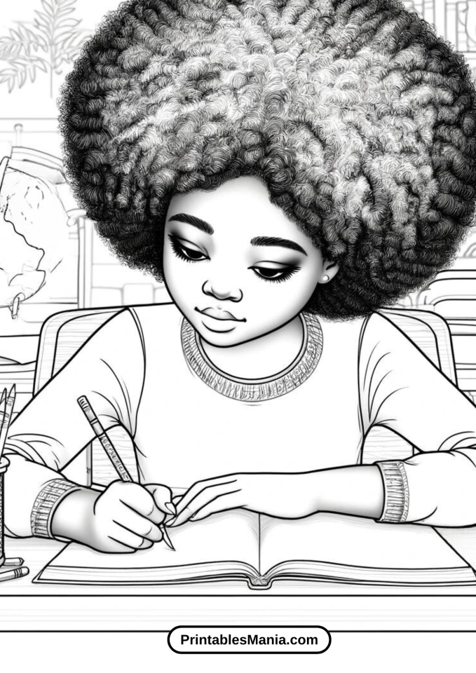 Black Girl Coloring Pages Printable - Printables Mania