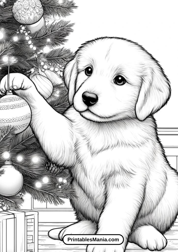 Golden Retriever Puppy Coloring Page