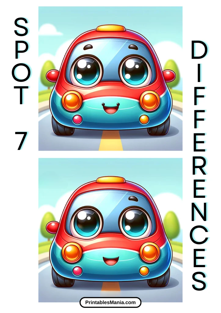 Spot The Difference Activity Sheet For Kindergarten