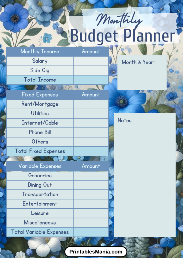 Bohemian Style Budget Planner with Vibrant Colors