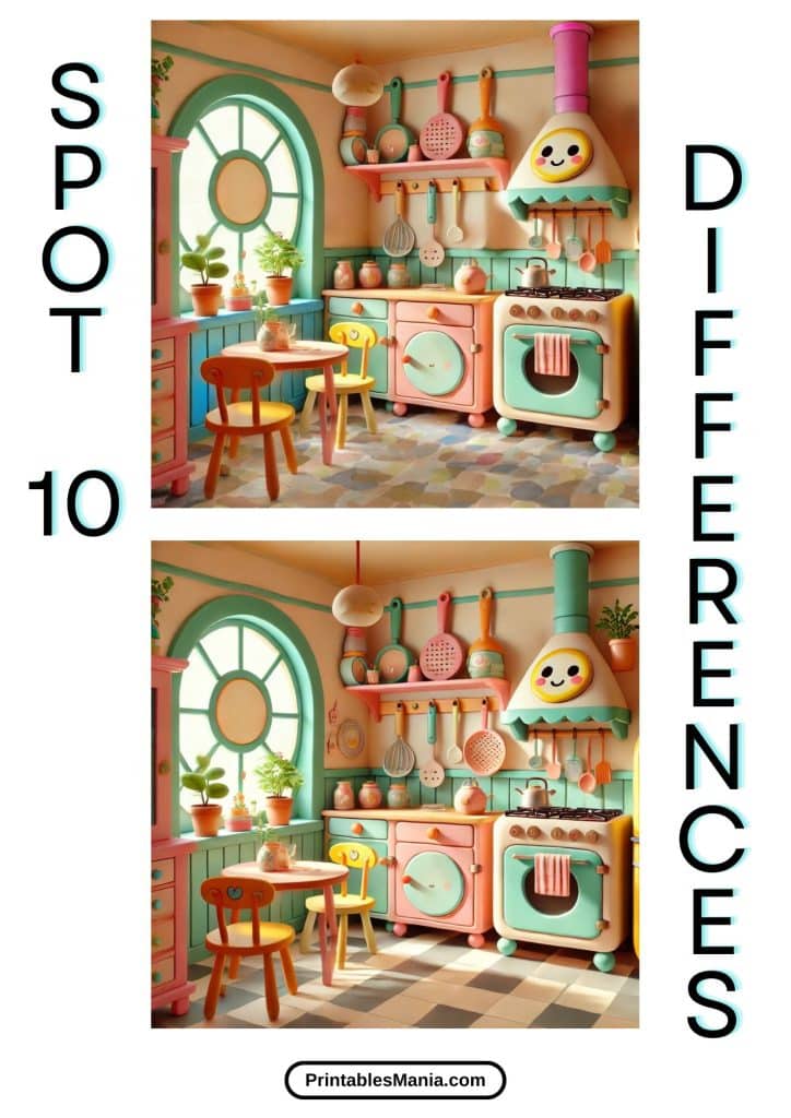 printable spot the difference worksheet for adults