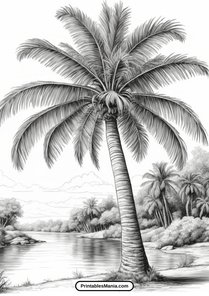 Palm Tree Summer Coloring Pages