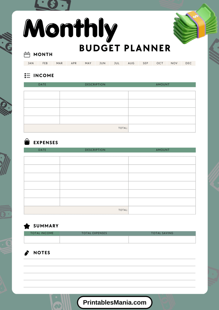 Minimalist Budget Planner with Simple Line Art