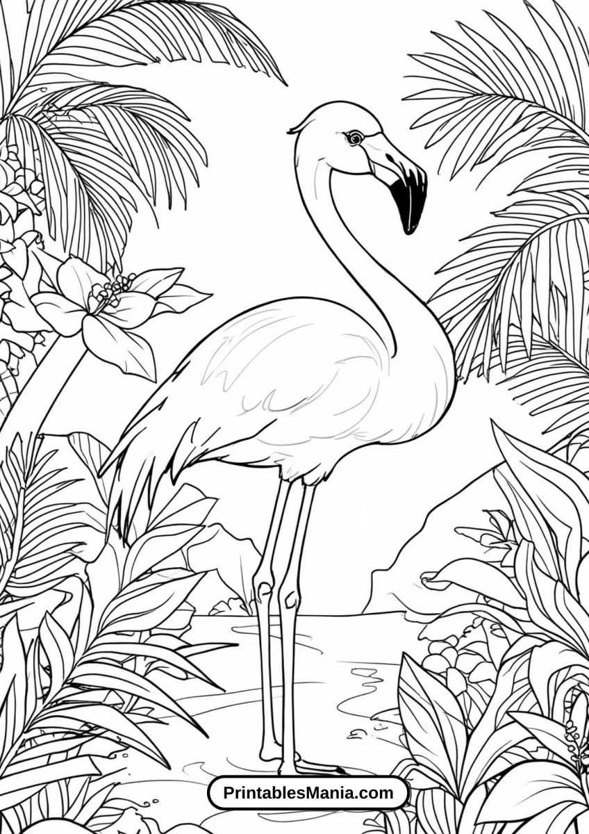 Flamingo Printable Coloring Pages - Printables Mania