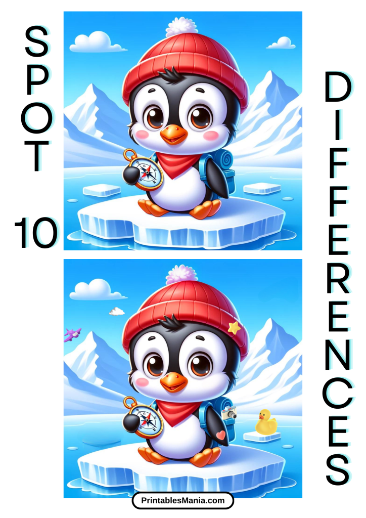 Spot The Difference Printable With Animals