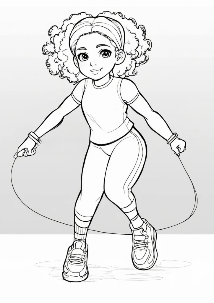 Black Girl Playing Jump Rope