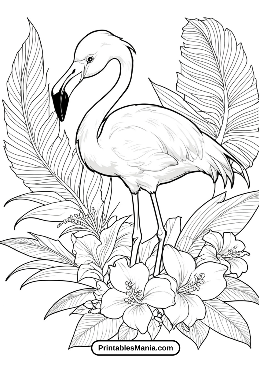 Flamingo Printable Coloring Pages - Printables Mania