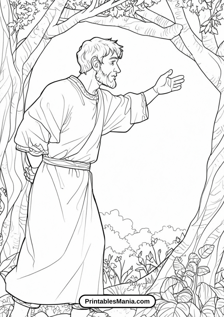 Black and White Sketch of Zacchaeus