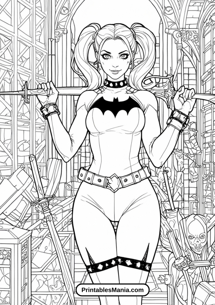 harley quinn coloring pages for adults