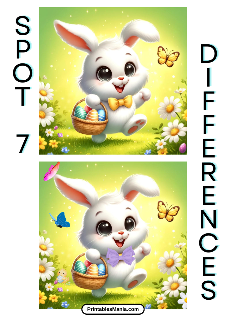 Spot The Difference Printable Featuring Cartoon Characters