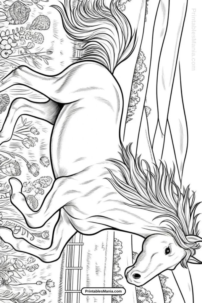 High-quality Realistic Horse Coloring Pages To Download