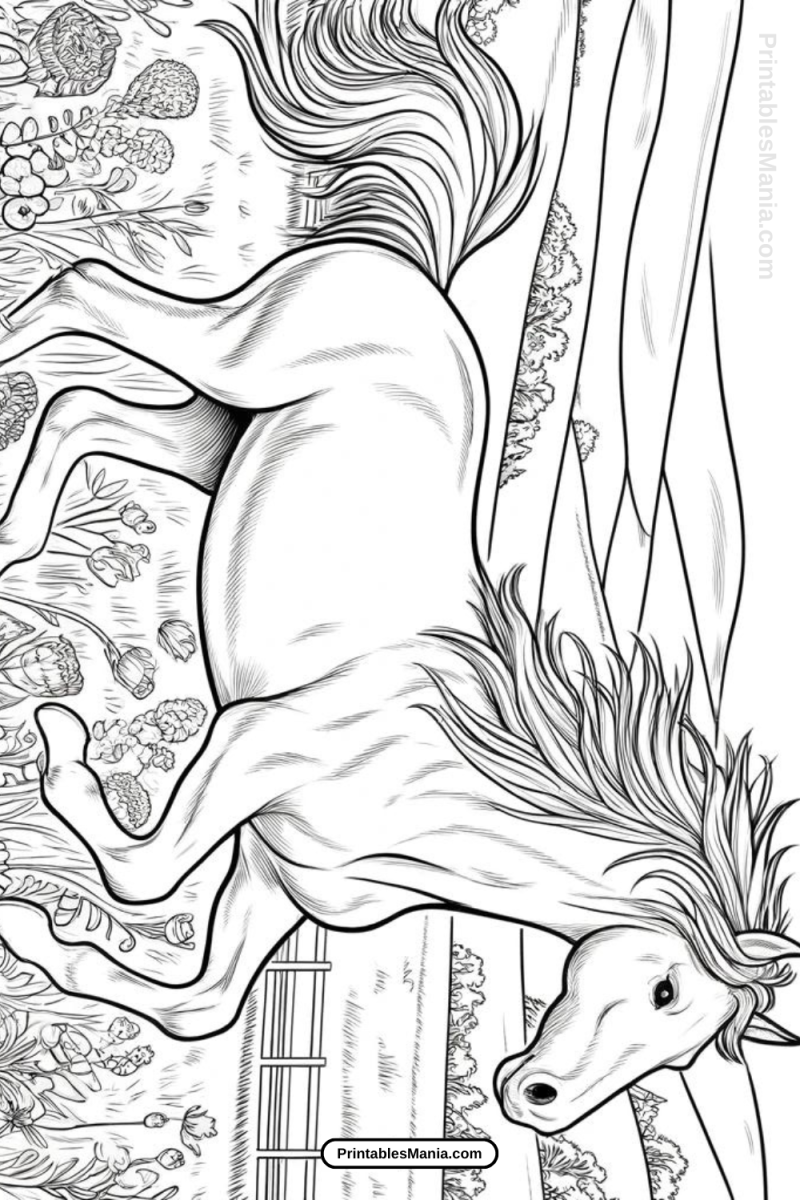 Realistic Horse Coloring Page Printables Mania