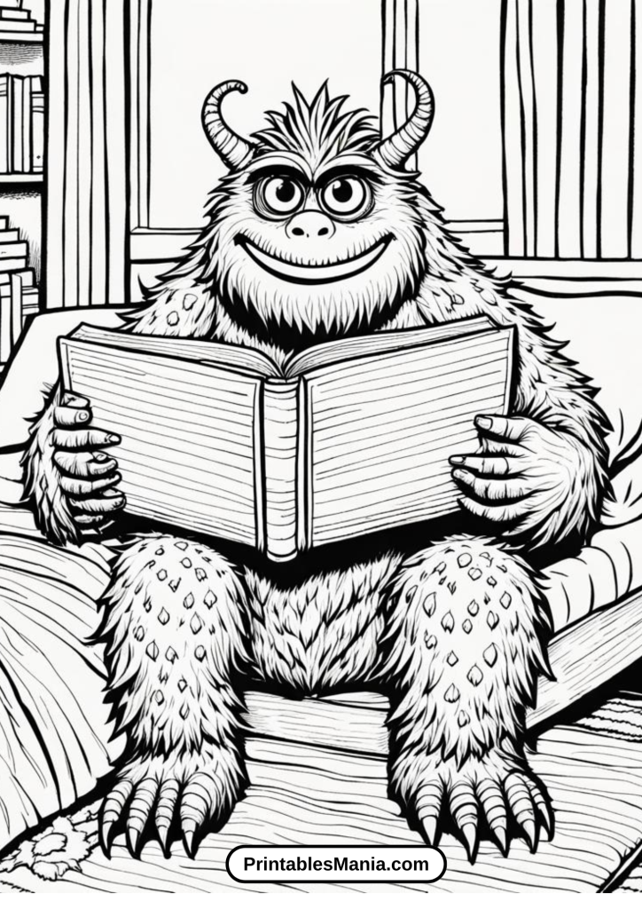 Bedtime My Pet Monster Coloring Page