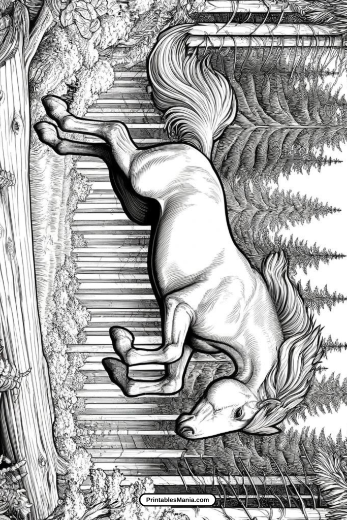 Realistic Horse Coloring Sheets For Advanced Colorists