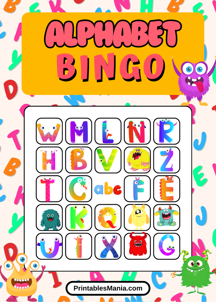 Smiling Child Holding Alphabet Bingo Printable