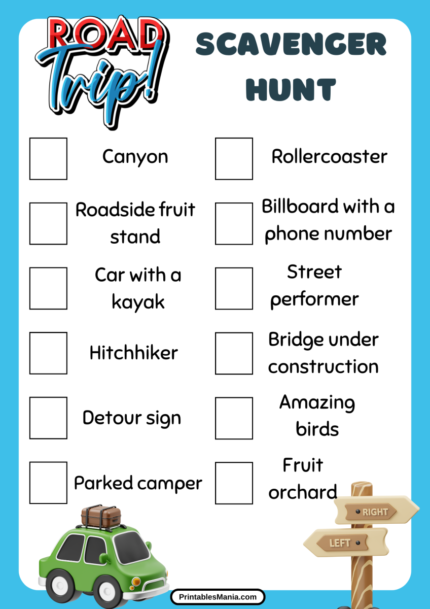 Road Trip Scavenger Hunt Printable - Printables Mania