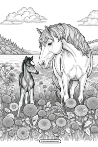 Realistic Horse Coloring Page - Printables Mania