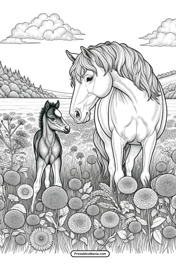 Free Realistic Horse Coloring Pages For Artistic Fun