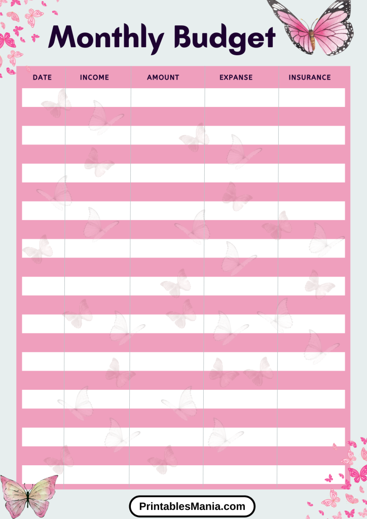 Monthly Cash Flow Planner Printable for Personal and Business Use