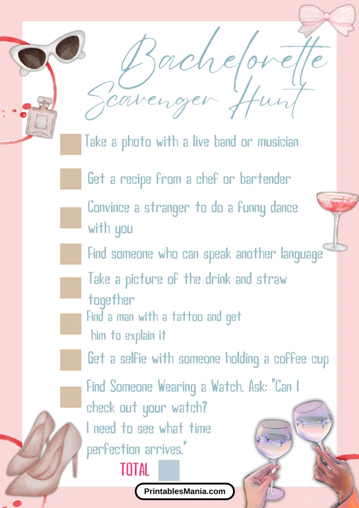 Bachelorette Party Scavenger Hunt Ideas