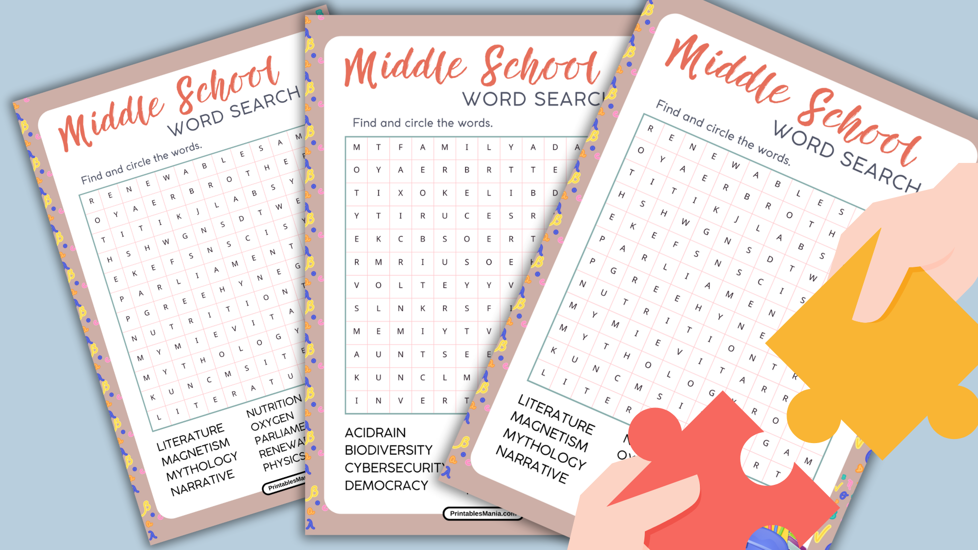 Free Printable Word Searches For Middle School