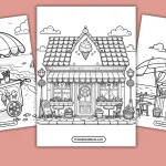 Ice Cream Shop Coloring Page