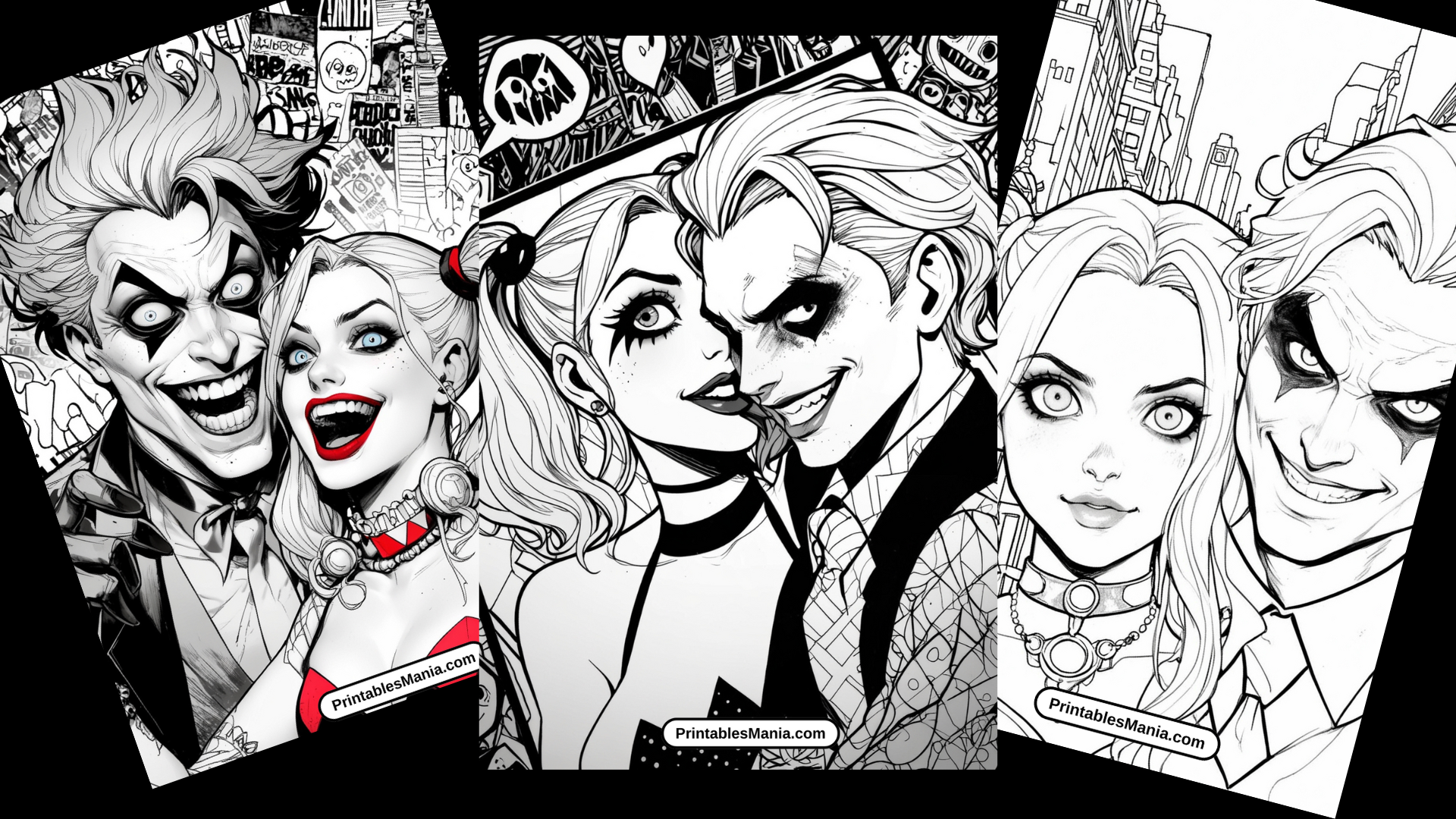 Harley Quinn and Joker Coloring Pages